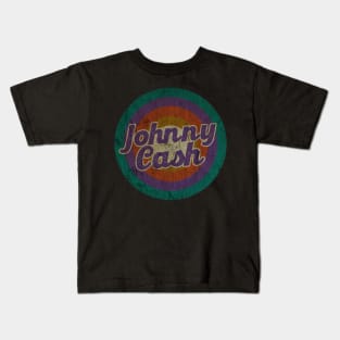 Johnny Cash  - Retro Circle - DESIGN -  Vintage Kids T-Shirt